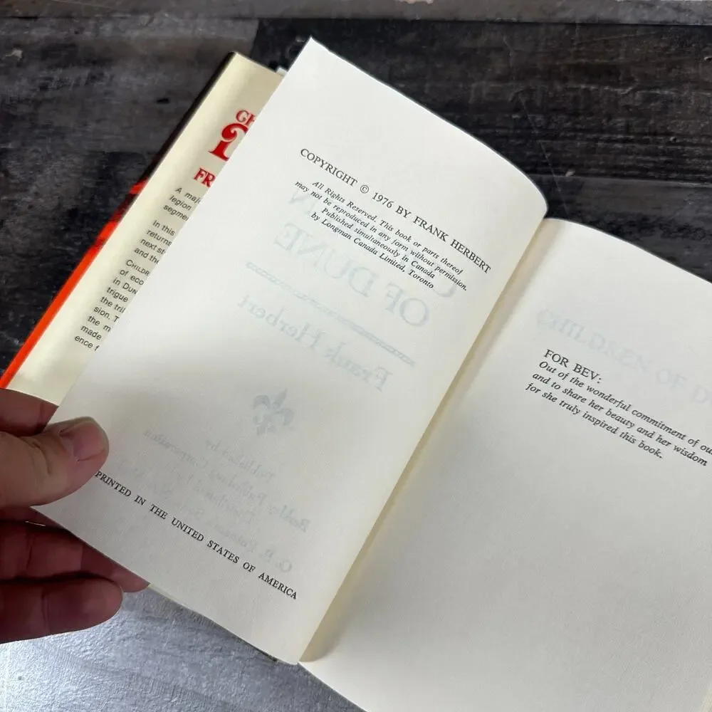 Children‎ of Dune Frank Herbert Hardcover 1976 Book Club Edition Berkley